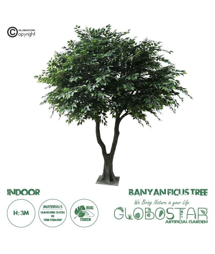 GloboStar® Artificial Garden BANYAN FICUS TREE 20361 Τεχνητό Διακοσμητικό Δέντρο Ινδική Συκιά Φίκος Υ300cm